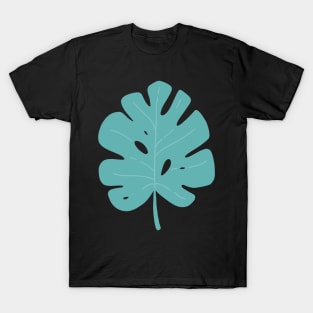 teal monstera leaf aesthetic vector T-Shirt